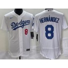 Men's Los Angeles Dodgers #8 Enrique Hernandez White Authentic Jersey