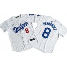 Men's Los Angeles Dodgers #8 Enrique Hernandez White Limited Jersey