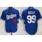 Men's Los Angeles Dodgers #99 Joe Kelly Blue Player Number Team Logo Cool Base Jersey