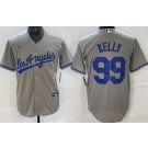 Men's Los Angeles Dodgers #99 Joe Kelly Gray Alternate Cool Base Jersey