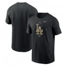 Men's Los Angeles Dodgers Black Camo Logo T Shirt