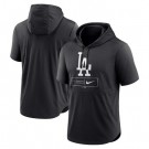 Men's Los Angeles Dodgers Black Lockup Performance Short Sleeved Pullover Hoodie