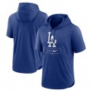 Men's Los Angeles Dodgers Blue Lockup Performance Short Sleeved Pullover Hoodie