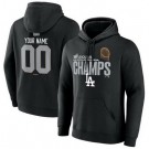 Men's Los Angeles Dodgers Custom Black 2024 Champions Pullover Hoodie 250204