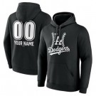 Men's Los Angeles Dodgers Custom Black Pullover Hoodie 250205