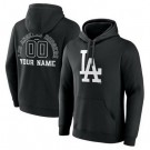 Men's Los Angeles Dodgers Custom Black Pullover Hoodie 250206