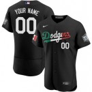 Men's Los Angeles Dodgers Customized Black Geeen White Red Mexican World Series Authentic Jersey