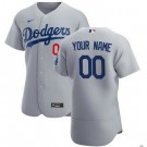 Men's Los Angeles Dodgers Customized Gray Alternate 2020 FlexBase Jersey
