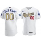 Men's Los Angeles Dodgers Customized White 2020 Gold Program Authentic Jersey