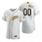 Men's Los Angeles Dodgers Customized White Gold 2020 FlexBase Jersey