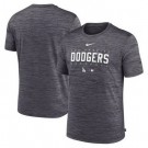 Men's Los Angeles Dodgers Dark Gray Velocity Performance Practice T Shirt