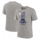 Men's Los Angeles Dodgers Gray 2024 World Series Champions T Shirt 250326