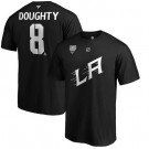 Men's Los Angeles Kings #8 Drew Doughty Black Printed T Shirt 112263