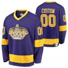 Men's Los Angeles Kings Customized Purple Throwback Jersey