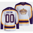 Men's Los Angeles Kings Customized White 2022 Reverse Retro Authentic Jersey