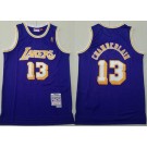 Men's Los Angeles Lakers #13 Wilt Chamberlain Purple 1971 Throwback Swingman Jersey