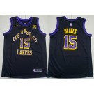 Men's Los Angeles Lakers #15 Austin Reaves Black 2023 City Icon Sponsor Swingman Jersey