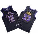 Men's Los Angeles Lakers #23 LeBron James Black 2023 City Icon Swingman Jersey