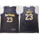 Men's Los Angeles Lakers #23 LeBron James Black Latin Night Icon Swingman Jersey