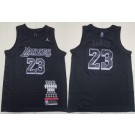 Men's Los Angeles Lakers #23 LeBron James Black MVP Jordan Logo Swingman Jersey