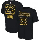 Men's Los Angeles Lakers #23 LeBron James Black Printed T Shirt 201010