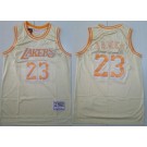 Men's Los Angeles Lakers #23 LeBron James Gold Hollywood Classic Swingman Jersey