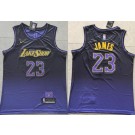 Men's Los Angeles Lakers #23 LeBron James Purple 2024 City Swingman Jersey