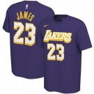 Men's Los Angeles Lakers #23 LeBron James Purple Printed T-Shirt 0862