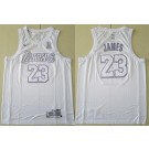 Men's Los Angeles Lakers #23 LeBron James White MVP Swingman Jersey