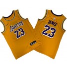 Men's Los Angeles Lakers #23 LeBron James Yellow Icon Swingman Jersey