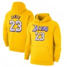 Men's Los Angeles Lakers #23 LeBron James Yellow Printed Hoodie 0812