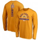 Men's Los Angeles Lakers #23 LeBron James Yellow Printed T Shirt 201013