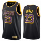 Men's Los Angeles Lakers #23 Lebron James Black 2021 Earned Icon Hot Press Jersey