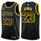 Men's Los Angeles Lakers #23 Lebron James Black City Icon Hot Press Jersey