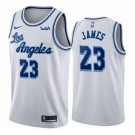 Men's Los Angeles Lakers #23 Lebron James White Classic Icon Hot Press Jersey