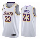 Men's Los Angeles Lakers #23 Lebron James White Icon Hot Press Jersey