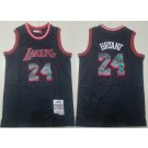 Men's Los Angeles Lakers #24 Kobe Bryant Black Plaid 2007 Throwback Swingman Jersey