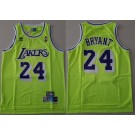 Men's Los Angeles Lakers #24 Kobe Bryant Fluorescent Green Hollywood Classic Throwback Swingman Jersey