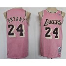 Men's Los Angeles Lakers #24 Kobe Bryant Pink Throwback Swingman Jersey
