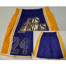 Men's Los Angeles Lakers #24 Kobe Bryant Purple Just Don Shorts