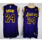Men's Los Angeles Lakers #24 Kobe Bryant Purple Statement Icon Sponsor Swingman Jersey