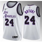 Men's Los Angeles Lakers #24 Kobe Bryant White 2022 City Hot Press Jersey