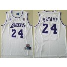 Men's Los Angeles Lakers #24 Kobe Bryant White Hollywood Classic Throwback Swingman Jersey
