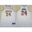 Men's Los Angeles Lakers #24 Kobe Bryant White Icon Sponsor Swingman Jersey