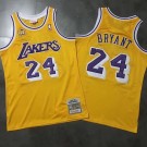 Men's Los Angeles Lakers #24 Kobe Bryant Yellow 2007 Throwback 60 Anniversary Authentic Jersey