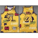 Men's Los Angeles Lakers #24 Kobe Bryant Yellow Doodle Fashion Swingman Jersey