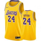 Men's Los Angeles Lakers #24 Kobe Bryant Yellow Icon Hot Press Jersey