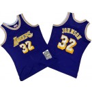 Men's Los Angeles Lakers #32 Magic Johnson Purple 1984 Throwback Swingman Jersey