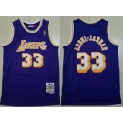 Men's Los Angeles Lakers #33 Kareem Abdul Jabbar Purple 1984 Throwback Swingman Jersey