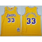 Men's Los Angeles Lakers #33 Kareem Abdul Jabbar Yellow 1984 Throwback Swingman Jersey